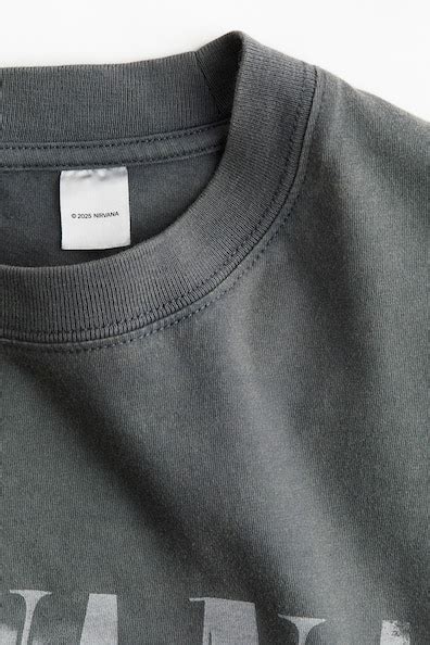 Oversized printed T-shirt - Dark grey/Nirvana - Ladies | H&M IN