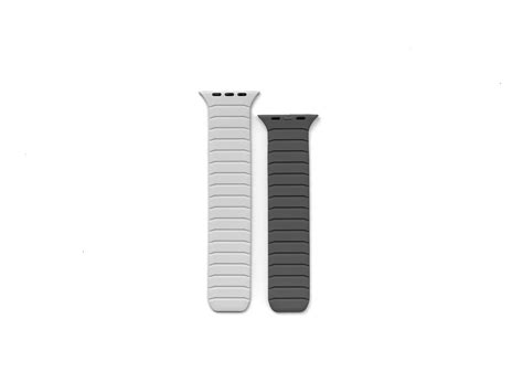 Pearl Cream & Grey Magnetic Silicone Apple Watch Band | Magnetique ...