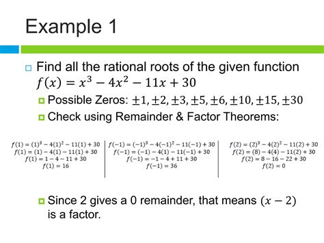 Rational Root Theorem | PPTX