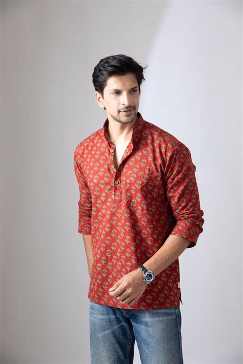 Sangeet Ceremony Sanganeri Print Cotton Short Kurta – Lable Rahul Singh