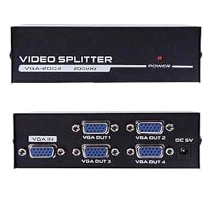 Meshiv 4 Port VGA Splitter Sharing Switch Box I 1x4 VGA Switch 200MHz 4 ...