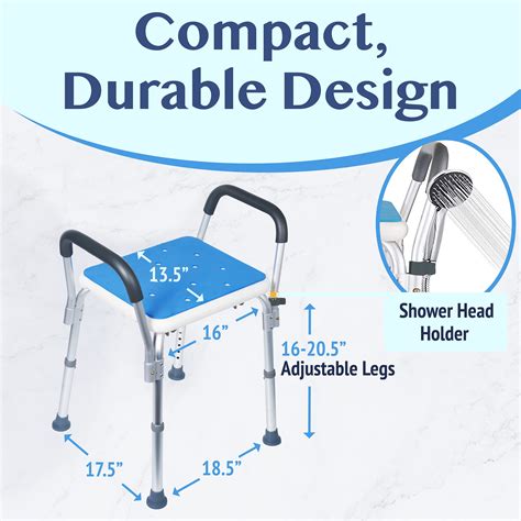 Buy Medokare Shower Chair with Padded Seat - Shower Bench for Seniors ...