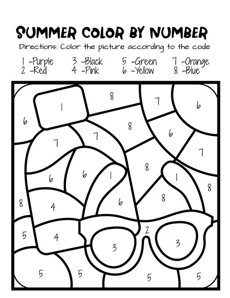 Summer Color By Number Printable - prntbl.concejomunicipaldechinu.gov.co