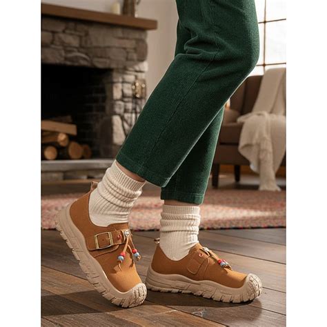 Women's Camel Comfort Beaded Slip-On Shoes– Soft Sole Casual Moccasin ...