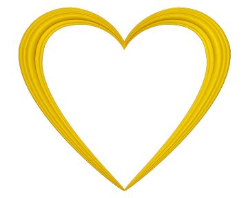 Yellow Love Heart Embossed Border Transparent Background - Valentine ...