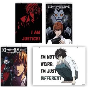 Death Note Combo 351 Pack of 4 for wall decoration Paper Print ...