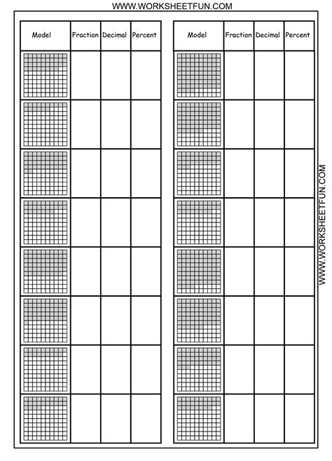 Image result for Fraction/Decimal Percent Chart Worksheet