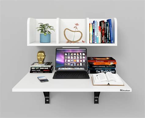 Mahaakaay Engineered Wood Wall Mounted Big Study Table Desk with ...
