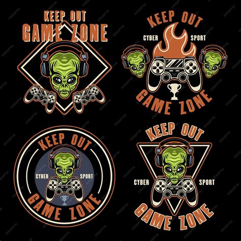 Premium Vector | Keep out game zone set of vector emblems signs or ...