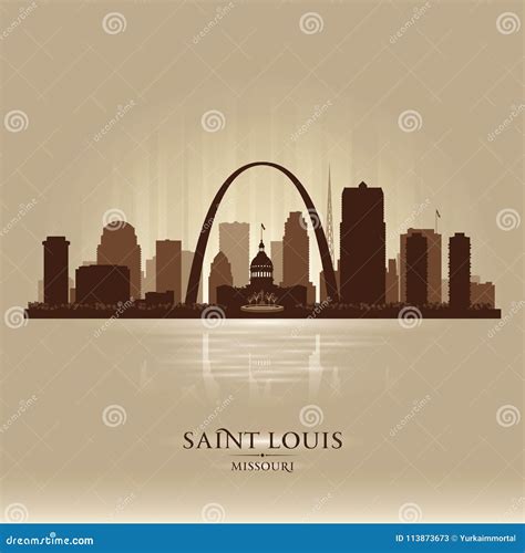 Saint Louis Missouri City Skyline Silhouette Stock Vector ...