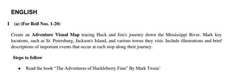 Create an Adventure Visual Map tracing Huck and Jim's journey down the ...