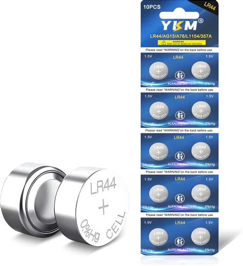 Amazon.com: YKM 10 Pack LR44 Batteries AG13 L1154f A76 357/303 L1154 ...