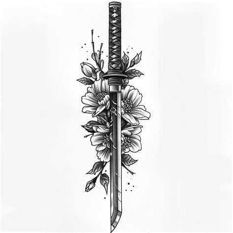 Traditional Sword Tattoo Stencil