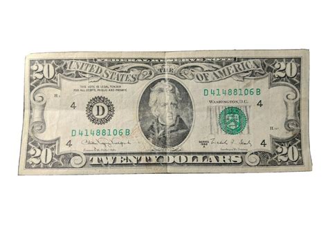 1988 Series A 20 Dollar Bill Federal Reserve Note Cleveland Ohio ...