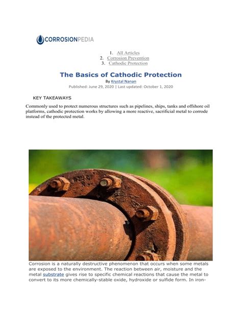 Image result for Cathodic Protection Basics