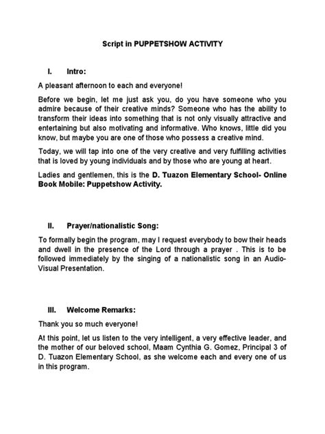 Image result for Filipino Puppet Show Script