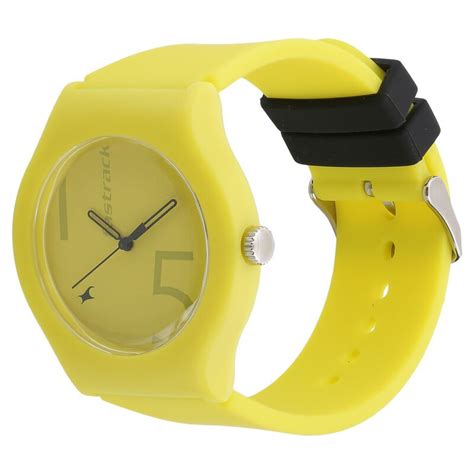 Fastrack Quartz Analog Yellow Dial Silicone Strap Watch for Unisex