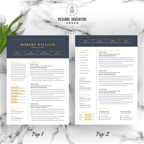 General Officer Resume & CV Template | Pages, Word, Eps, & INDD Format ...