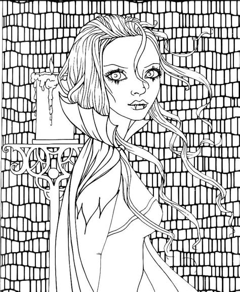 Horror Vampire Girl coloring page - Download, Print or Color Online for ...
