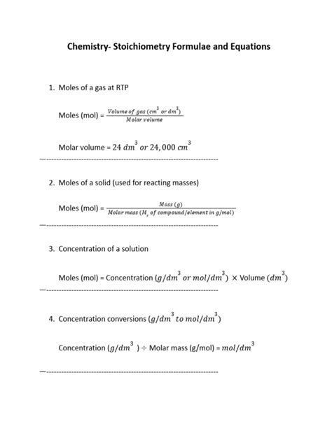 Image result for Quantitative Chemistry Formulas