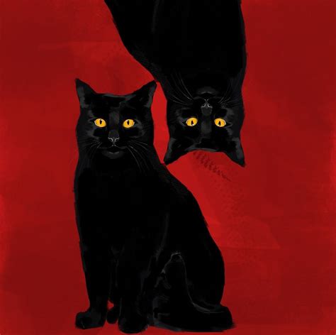 Pin by BruceW on Art: Cats | Black cat art, Black cat painting, Digital ...