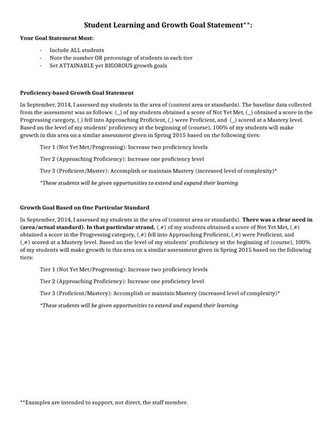 Free Printable Goal Statement Templates [PDF, Word] / Personal, Business, Students