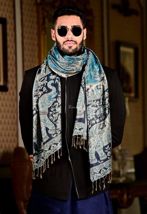 Pashtush Mens Bamboo Reversible Muffler Tribal Elephants – Pashtush ...