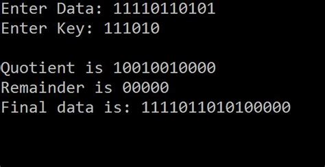 CRC Code in C Program Explanation 的图像结果