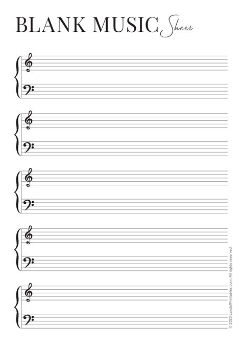 Free Printable Blank Music Sheets