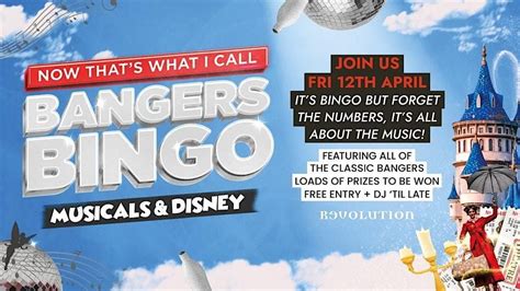 Musicals & Disney bangers bingo, Revolution Blackpool, 12 April 2024 ...