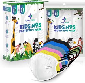 Care View Kids N95 Face Mask (Pack of 5 + 1), Multicolor, DRDO, BIS ...