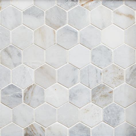 Bianco Orion Hexagon Polished Marble Mosaic | Marble mosaic, Decorative ...