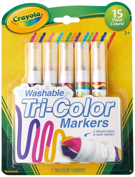 Crayola Washable Tri-Color Markers, Multi Color (5 Piece) : Amazon.in ...