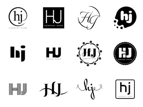 Hj logo company template letter h and j logotype set different classic ...