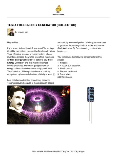 Tesla Free Energy Collector | PDF | Radio | Diode