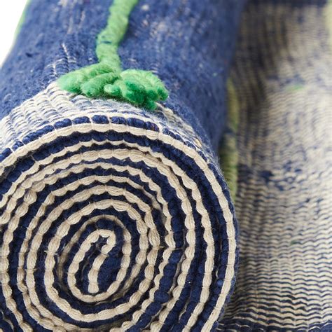 Nirvana Blue Cotton Yoga Mat - Deivee