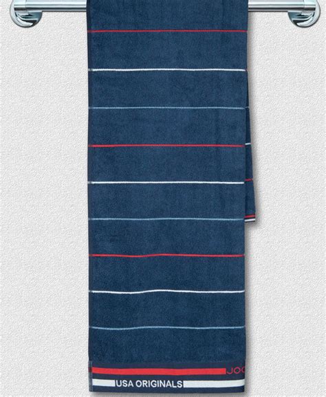 Buy Cotton Rich Terry Ultrasoft and Durable Striped Bath Towel - Ink ...