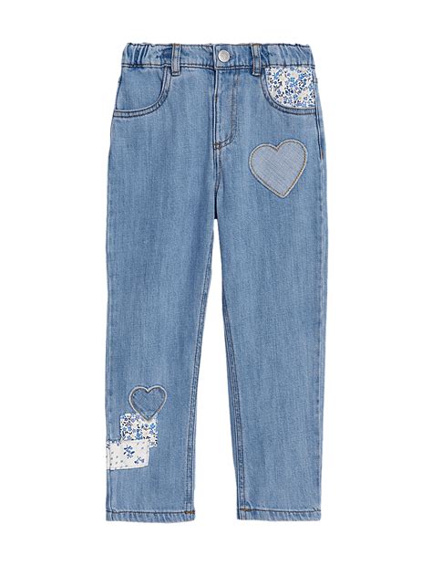 Buy Mom Denim Patchwork Jeans (2-8 Yrs) at Marks & Spencer