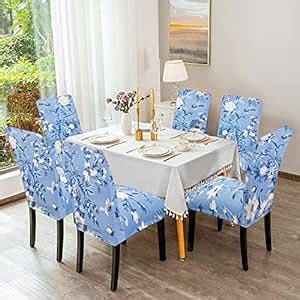 ALERMO Stretchable Printed Chair Cover Washable Removable Short Dining ...