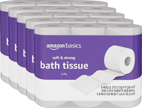 Amazon.com: Amazon Basics Soft and Strong 2-Ply Toilet Paper, 30 Ultra ...