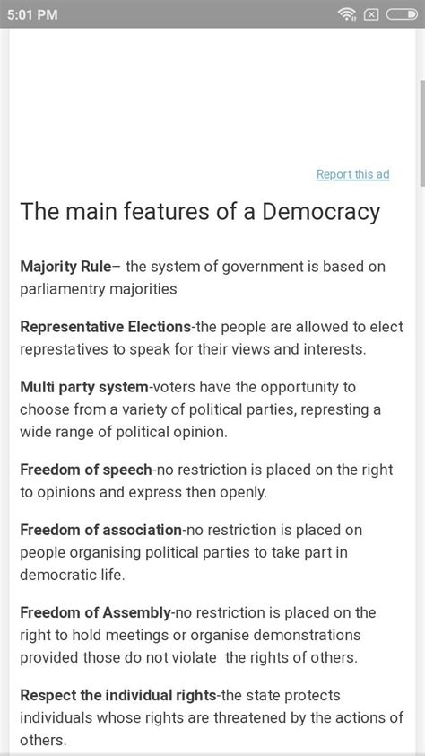 write the main feature of democracy - Brainly.in