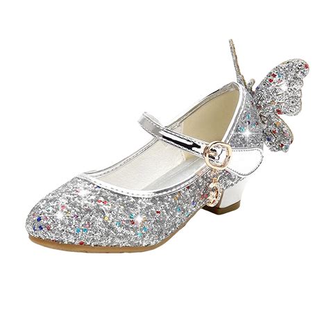 LYCAQL Shoes for Girls Flower Girls Dress Shoe High Heels Wedding Party ...