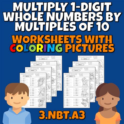Multiply 1-digit Whole Numbers by Multiples of 10 3.NBT.A3 Coloring ...