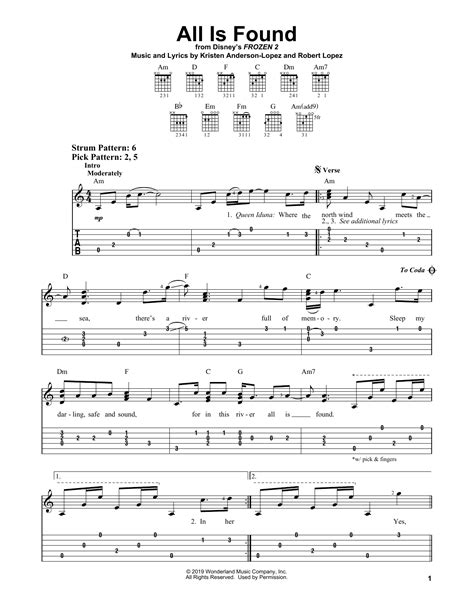 All Is Found (from Disney's Frozen 2) by Evan Rachel Wood Sheet Music ...