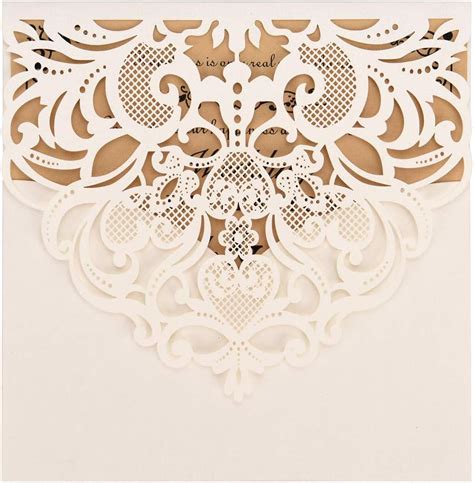 FOMTOR Elegant Navy Blue Laser Cut Invitations 50 Pack India | Ubuy