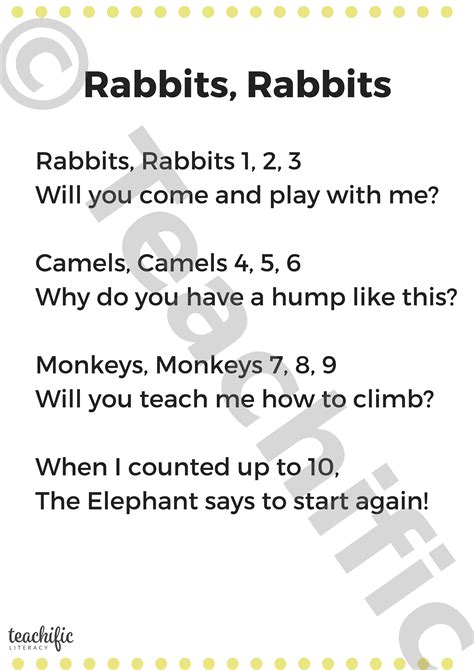 Rabbit Rabbit Rabbit Lyrics at Brenda Gilland blog