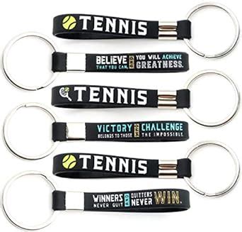 (12-Pack) Tennis Keychains with Motivational Quotes - Wholesale Pack of ...