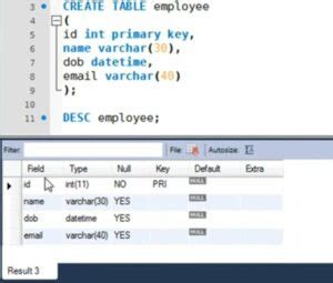 Image result for How to Create Table Query in SQL