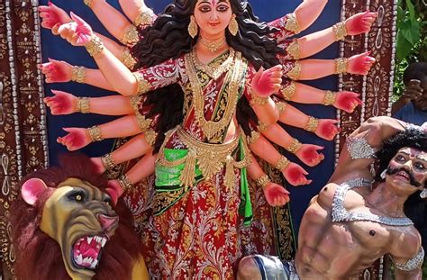Eighteen Hands Maa Durga Idol is a point of attraction in Hojai