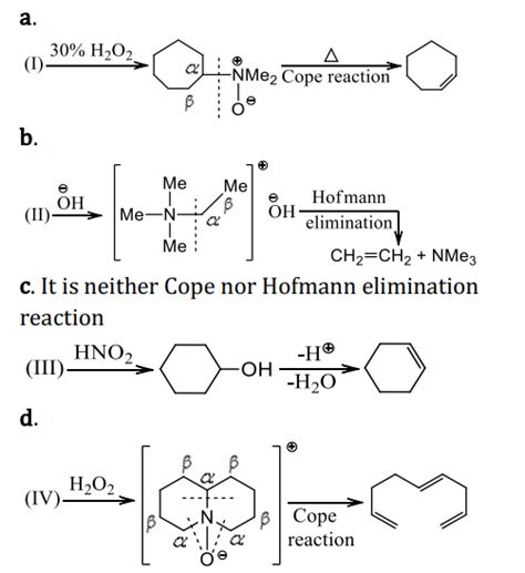 Which of the following are Cope reactions? - Tardigrade